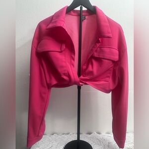 Vibrant Pink Cropped Jacket ✨ NEW Never Worn | Shein | Chic Statement Piece